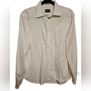 Giorgio Armani Whitr Button Down Dress Shirt Size 39 - 15 1/2